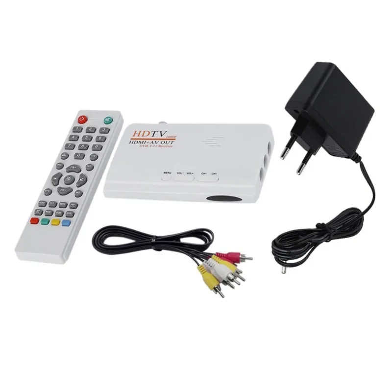 DVB-T DVB-T2 TV Tuner Receiver DVB T/T2 TV Box AV CVBS 1080P HDMI-compatible Digital HD Satellite Receiver With Remote Control gtmedia v7s5x europe tv tuner dvb s2 scart interface v7 s5x hd 1080p h 265 digital satellite receiver for youtube set top box