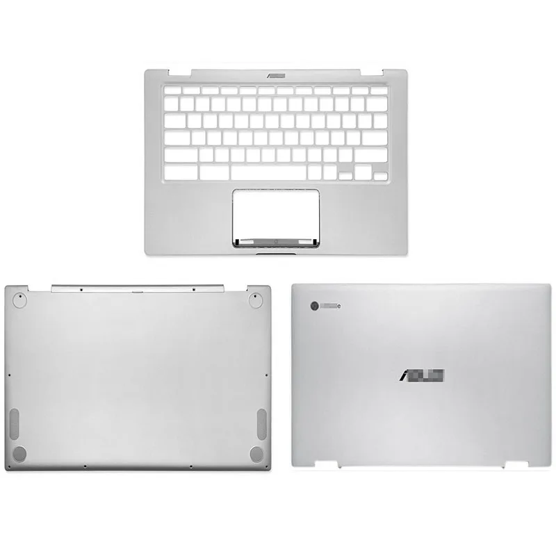 14 Inch New For Asus Chromebook Flip C434Ta-Ds588 C435Ta Series Laptop Lcd Back Cover Palmrest Bottom Case A C D Cover Silver