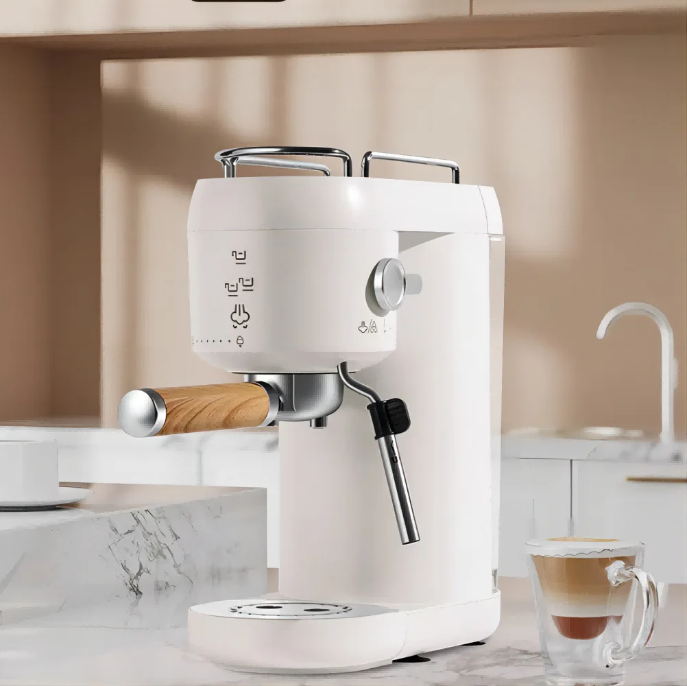 Espresso Machine, Semi-automatic Compact, with Fully Automatic Steam Milk Frothing Machine, Cappuccino Latte, Small Household