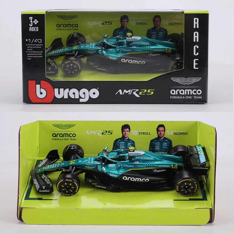 Burago 1:43 Scale Aston Martin F1 Racing Alloy Car Replica