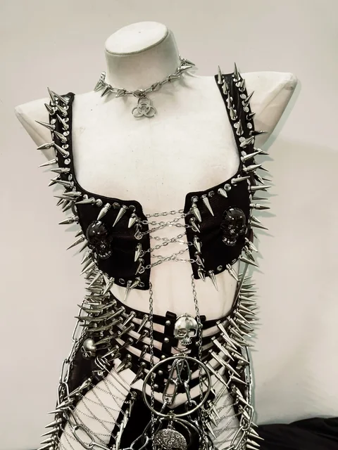 Spikey Top Belt and Lace Up Skirt 2