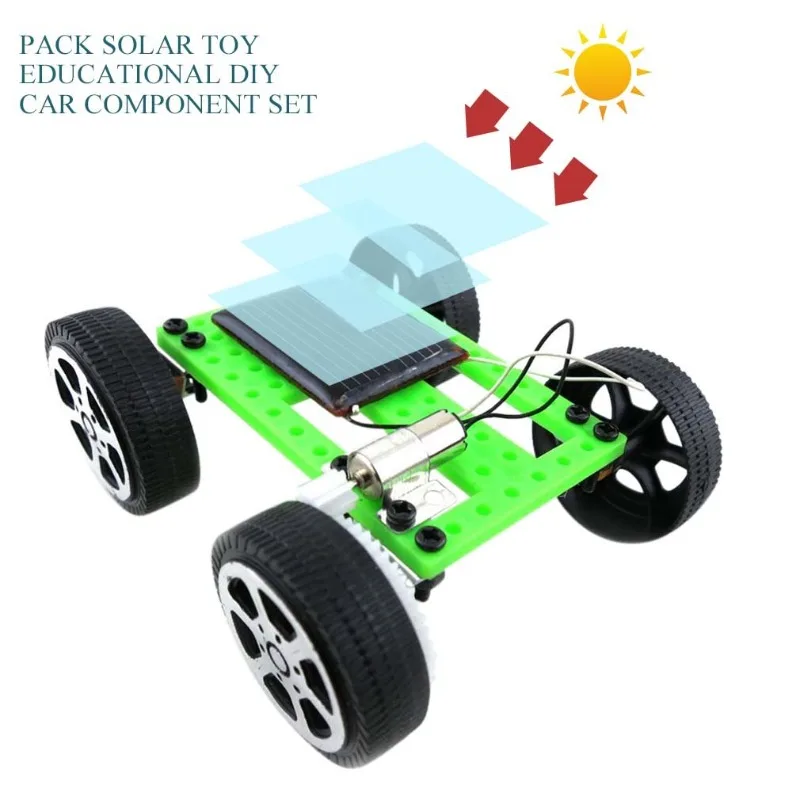 

DIY Solar Toy Car Assemble Solar Vehicle Mini Solar Energy Powdered Racer Child Kid Solar Car Education Kit 8.0cm*7.5cm*3.2cm