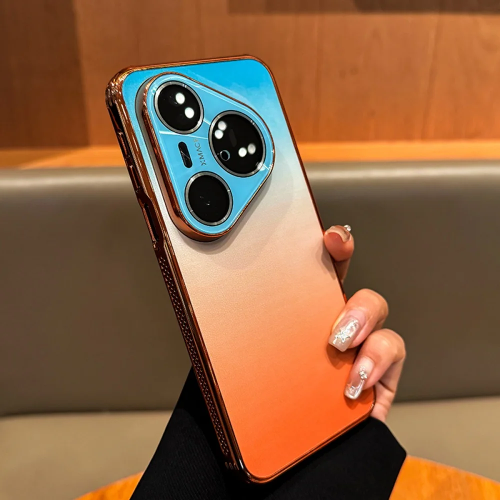 Gradient Plating Heat Dissipation Shockproof Case with Lens Protection