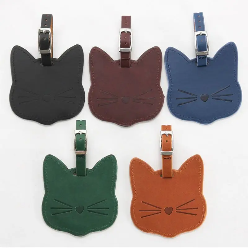 

for Cat Suitcase Luggage Tags Name Address Holder Identifier Label Tag with Strap Gift