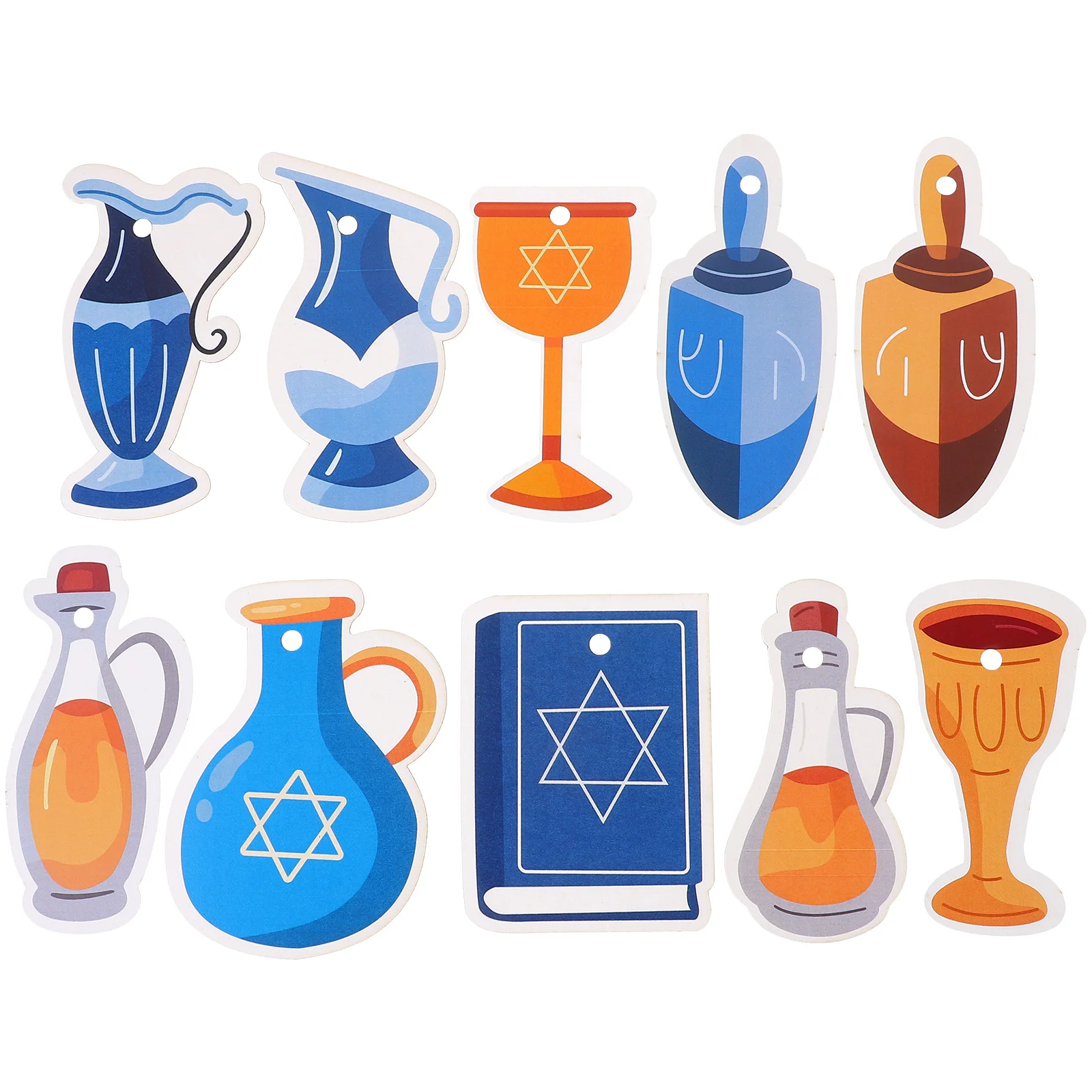 

5 Sets Home Decor Hanging Cards Pendant Hanukkah Party Props Paper Accessories Holiday Festive Sign