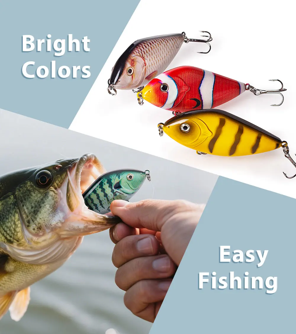 Hanlin Neu 70mm/14.5g Jerkbait Angelköder Rassel-Gleitköder Künstlicher sinkender Wobbler für Hecht und Barsch – Detail 8