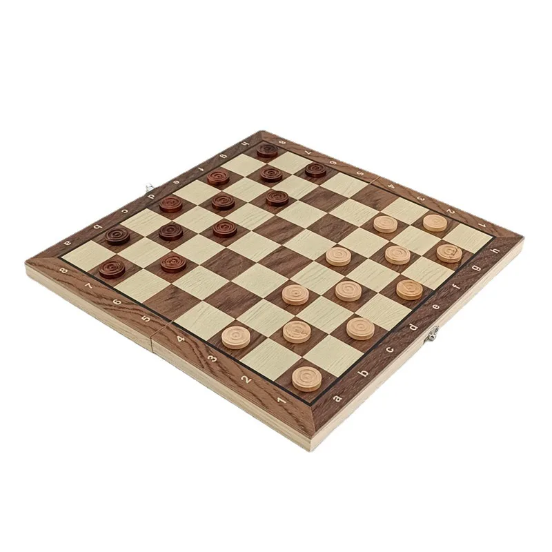 24/29/34/39cm 3 in 1 Large Chess Board Folding Wooden Portable Chess Game Board Chekers Backgammon Chessboard For Kids Adults