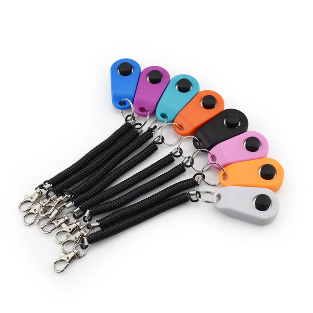 1pc Pet Click Vocal Interactive Rattle Obedience Trainer Cat Dog Training Clicker Sound Key Chain Toy