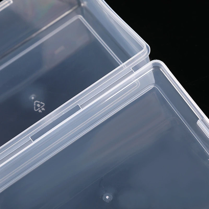 plastic storage box Transparent Plastic Simple Rectangular Box With Lid Plastic Flip Lid Storage Box For Pills Household Storage Organizer Case