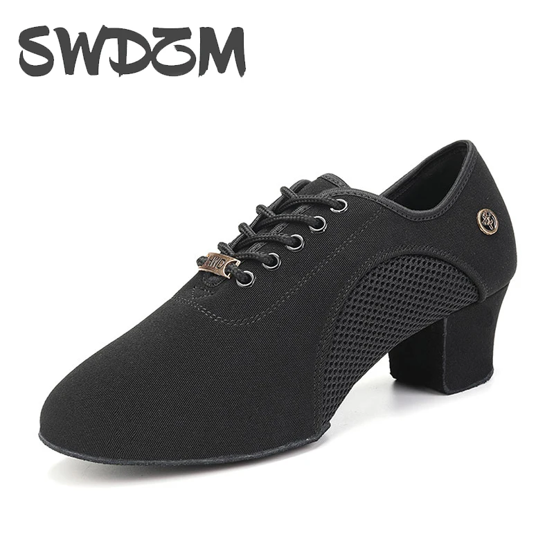 Women Dance Shoes Black Modern Ballroom Salsa Dancing Shoes Boys Latin Jazz Training Shoes Adults Tango Dance Sneakers Men