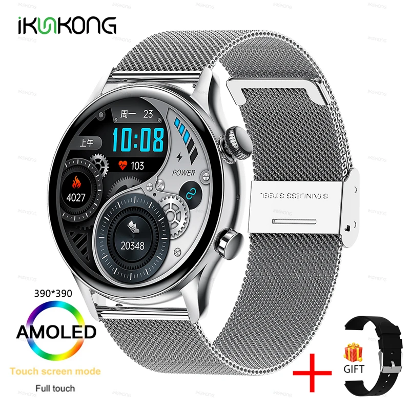 2022 New AMOLED Smartwatch Mens 1.36 inch Screen Support Always On Display Watches Waterproof Sports Fitness Tracker Smartwatch 