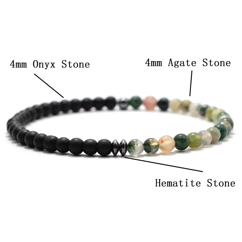 Men Natural Stone Beaded Meditation Yoga Bracelet