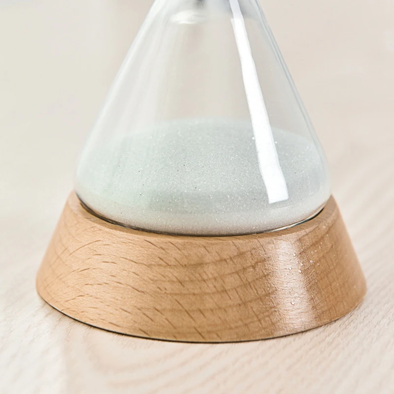 Nordic Glass Droplet Time Hourglass with Wood Base 1PC Home Decoration Crafts Gift Desktop Ornament Office Timer