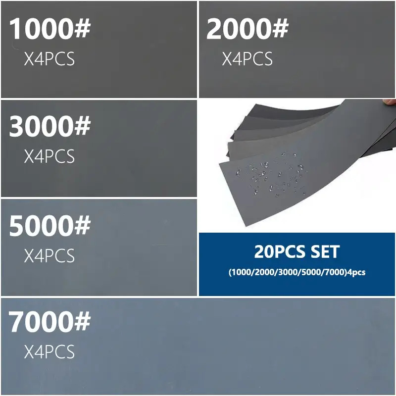 XCAN Sandpaper Set Water Dry Sanding Paper 9x3.6 inch Abrasive Sander Paper for For Wood Metal Automotive Polishing - Image 15