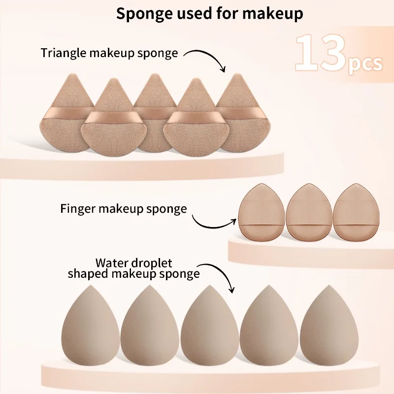 Set Trucco da 47 Pezzi con Pennelli Marroni, Piumini Morbidi e Confortevoli, Beauty Blender e Borsa per il Trucco, Pennelli per il Make-up e Pennello per Ciglia - immagine 4