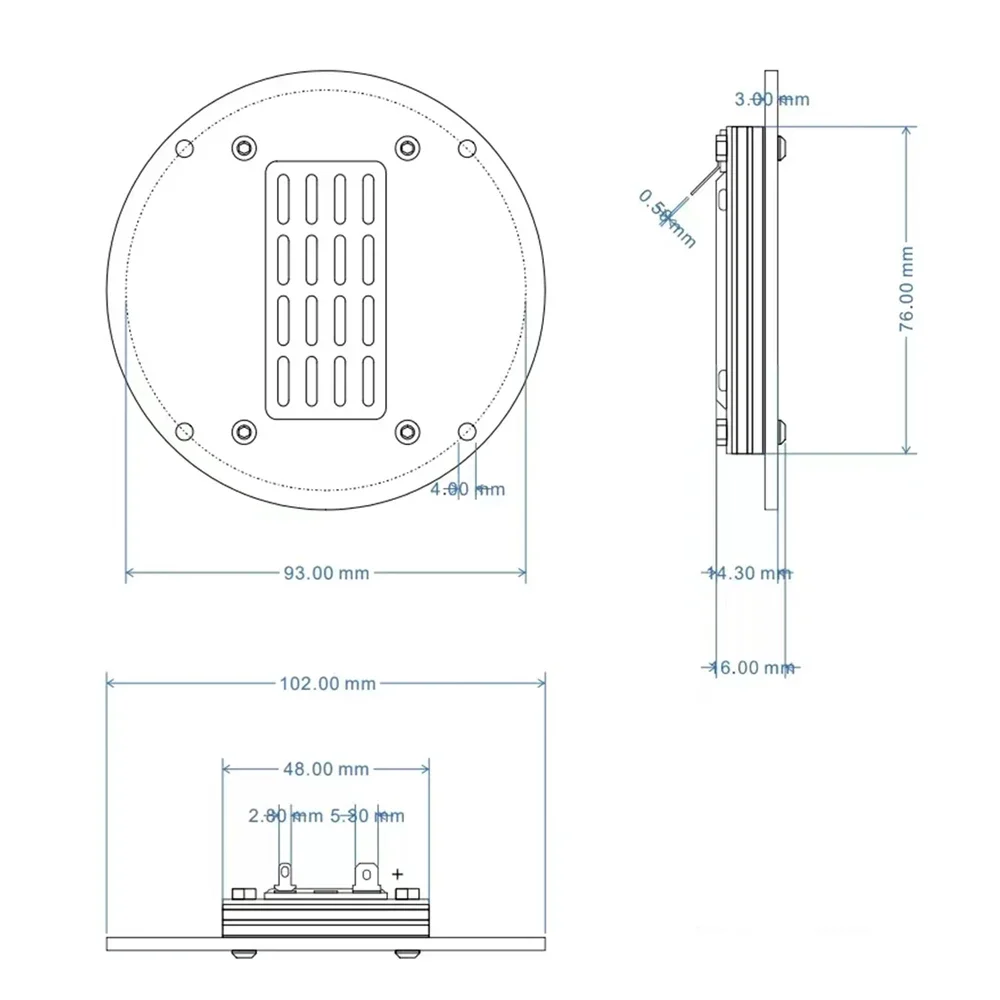 102MM 60W High-end Ribbon Tweeter Speaker 4/6/8Ohm High sensitivity AMT Planar Tweeter Flat Audio Loudspeaker Home HiFi System