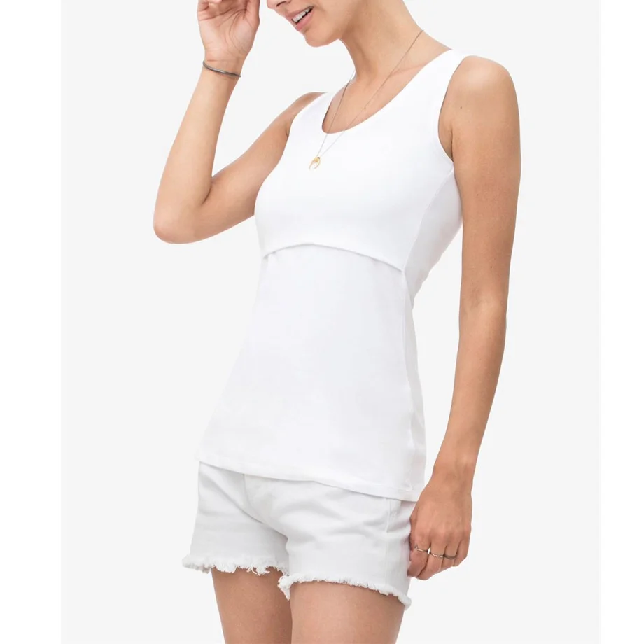 스트라이프 무늬 임산부 티셔츠 임산부를 위한 민소매 수유복 면 소재 산후 티셔츠