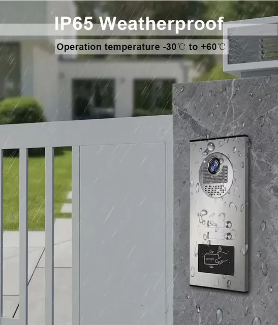 Anjielo 2 Unit Multi Apartments Intercom Video Doorbell with RFID Card Unlock 7inch 4Wired Video Door Phone System 5