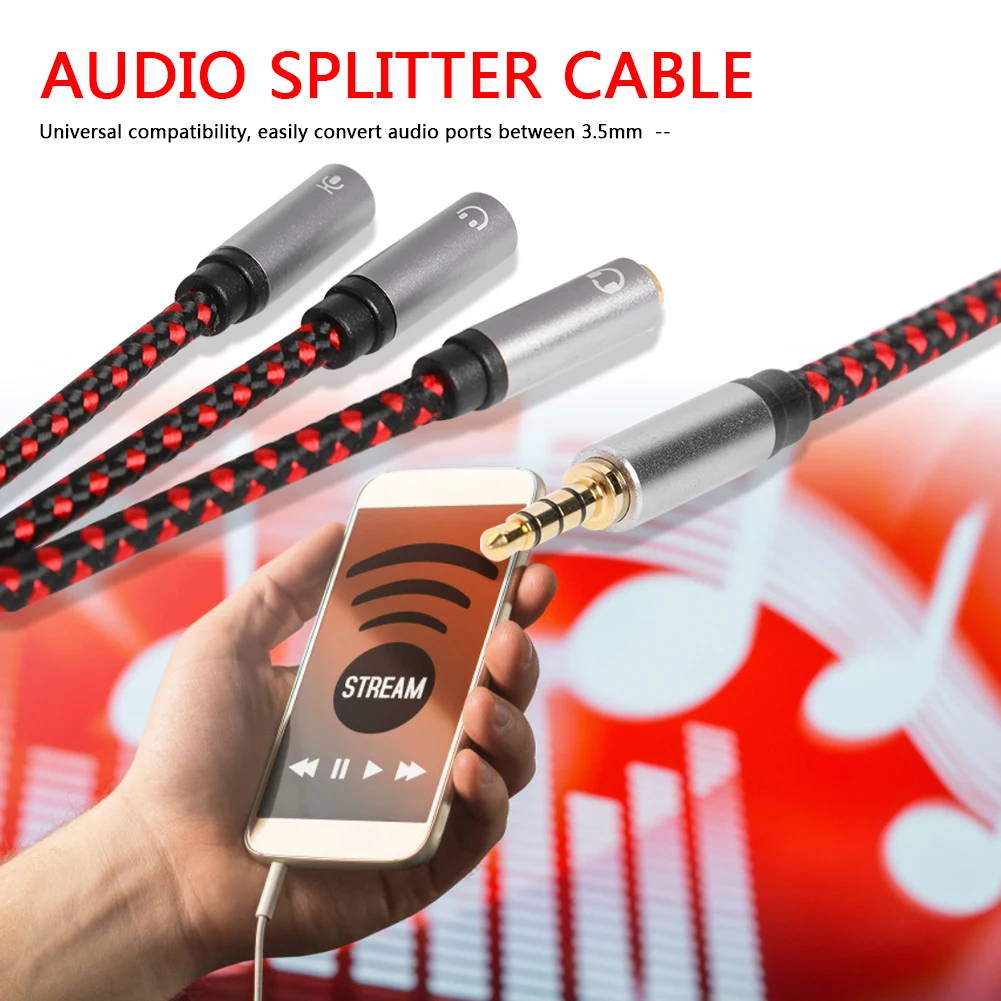 Enhanced Audio Splitter: Triple Way 3.5mm Aux Male to Female Adapter