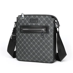 Stylish Men's PU Leather Crossbody Sling Bag - Casual Fashion Shoulder Pack (Black)
