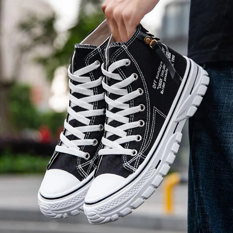 Shop Off-White Vulcanized Canvas Mid-Top Sneakers