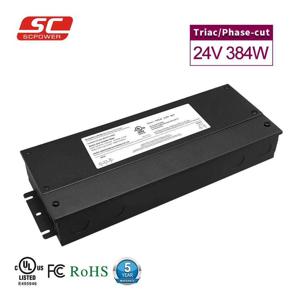 

24volt led strip power supply 384w waterproof led strip dimmable Multiple Output Led Driver with 2 out