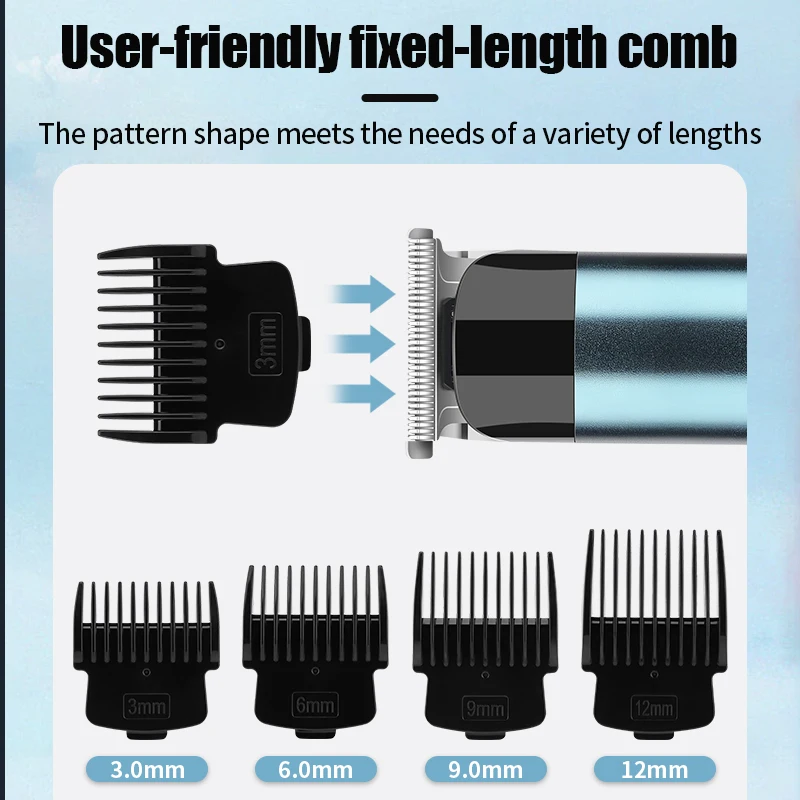 New men's electric hair clipper LCD digital display hair salon home electric cutting carving fader 4