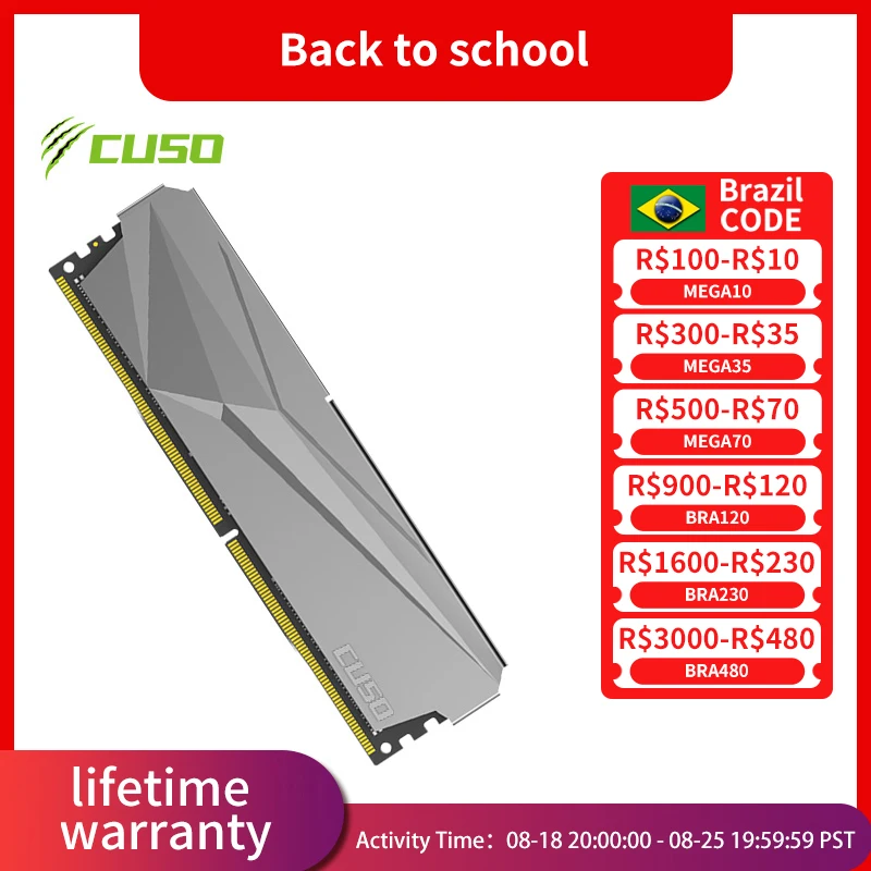 Desktop ram memory CUSO ddr4 3200mhz 8GB 16GB 2666MHz 3000MHz mem&oacute;ria ddr4 3200mhz Gaming Memory Desktop