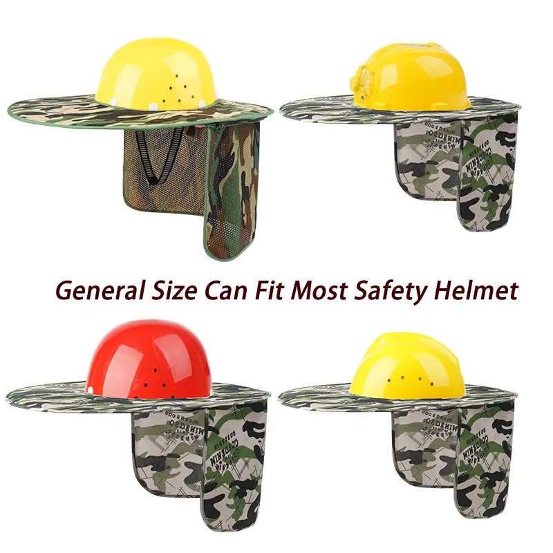Summer sunshade for safety helmet cap face and neck protection sun visor curtain for Outdoor Site Work Repairing Garden safety helmet tactical helmet garden trimmer helmet