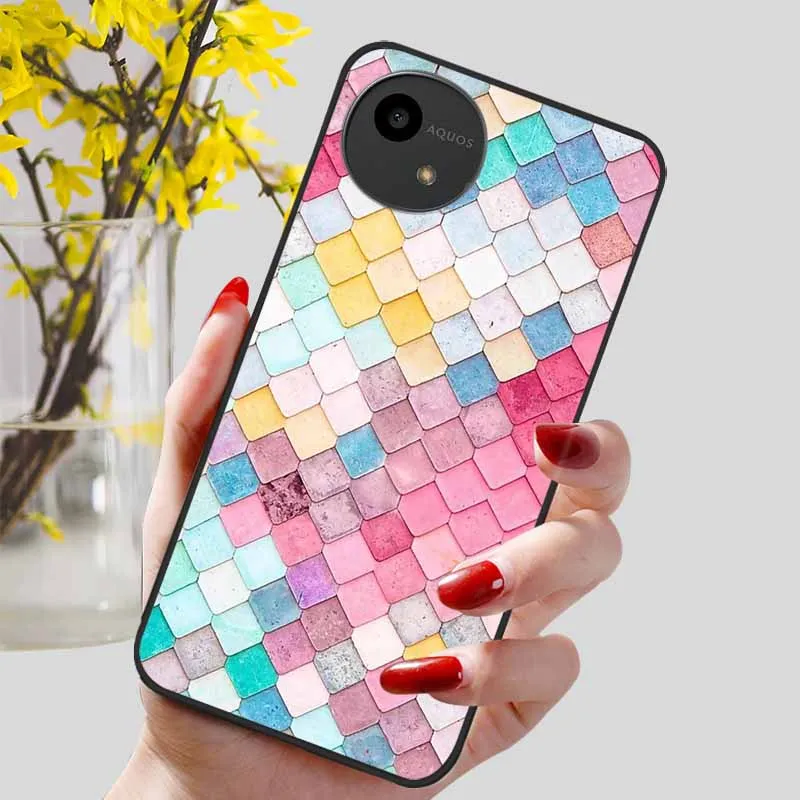 Lovely Black TPU Silicone Shockproof Soft Phone Case with Beautiful Pattern