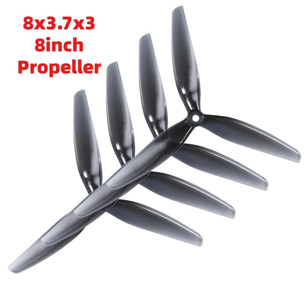 1/2/4pairs HQprop 8x3.7x3 8inch Propeller Shaft 3-blade Props For 8inch ...