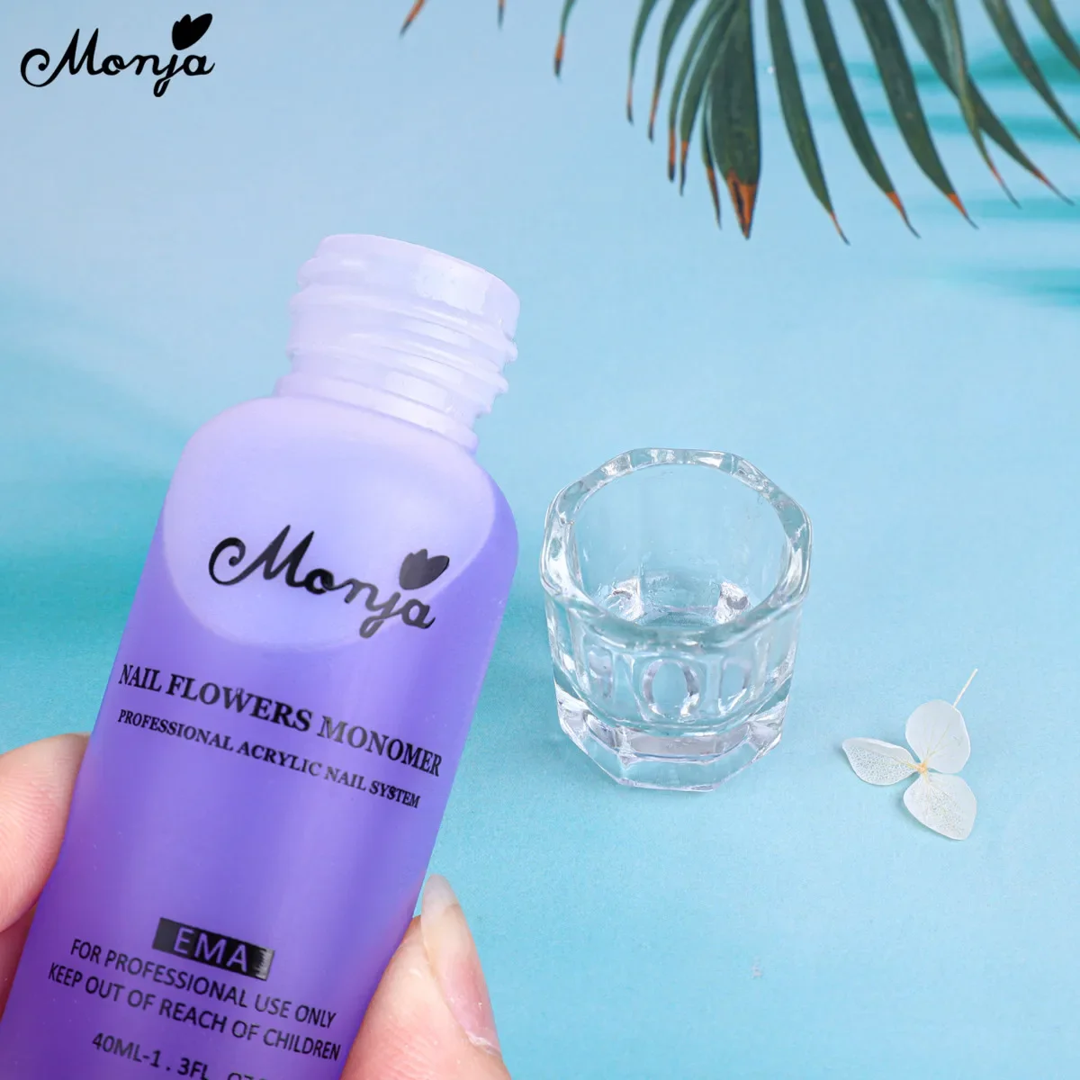 Monja 40ml Acrylic Liquid Monomer Polymer Crystal False Nails Tips Extension Non-Yellowing EMA Bottle Acrylic Manicure Supplies nail acrylic liquid
