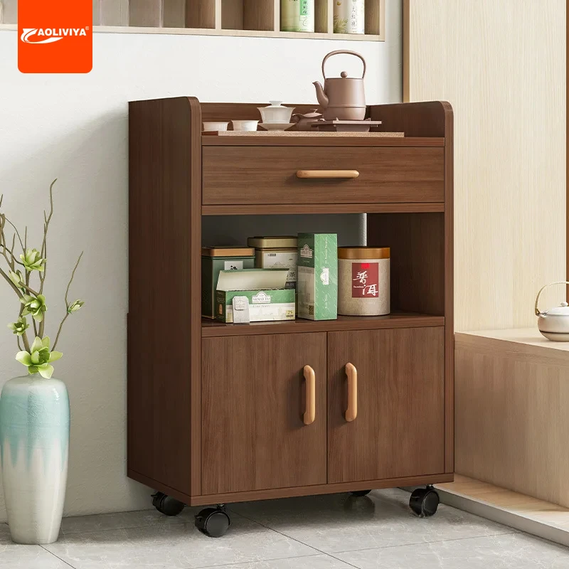 AOLIVIYA Dish Storage Cabinet Wooden Sideboard Wine Cabinet For Dining Room Living Room Office Tea Storage Shelf A4
