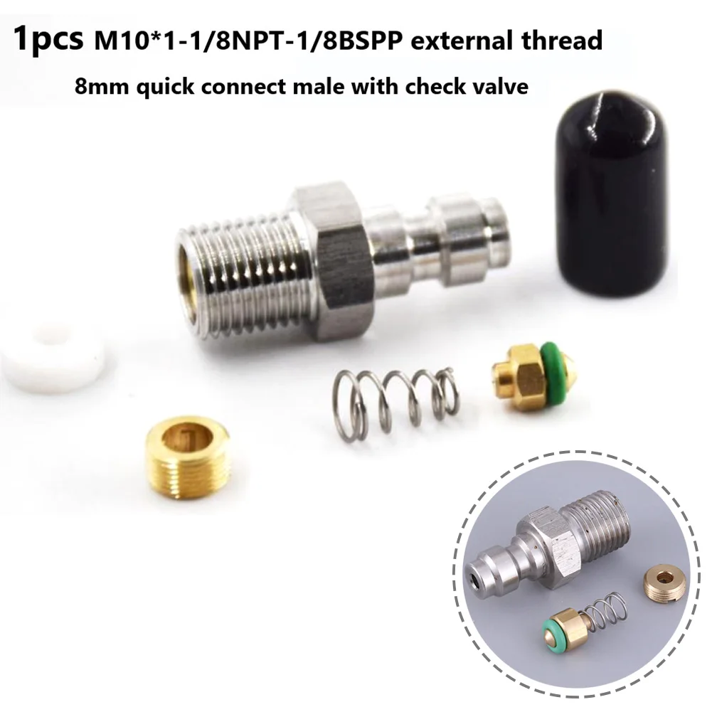 

M10 Male Connector With Filter With Check Valve Quick Connect Check Valve PCP Filling Joint Used For High Pressure Pumps