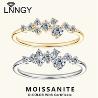 Lnngy 925 Sterling Silver Rings for Women Ladies Sparking Moissanite Diamond Ring With Certificate Fine Wedding Jewelry Gift