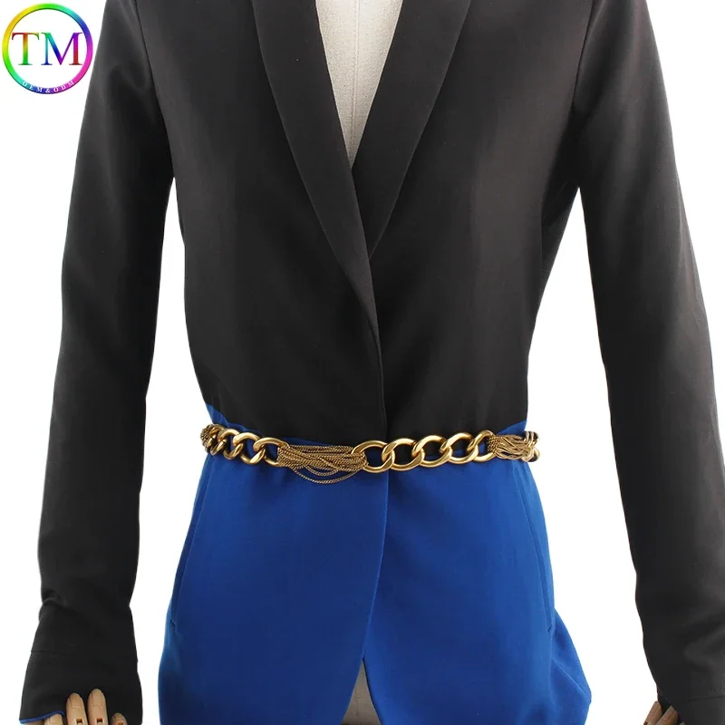 Satin Gold 24MM Width 52CM Length Heavy Metal Bag Chains With O Ring For Underarm Handbag Shoulder Strap Waist Belt Accessories
