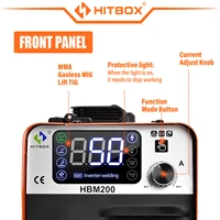 HITBOX 3 in1 HBM200 Welding Machine MIG Semi-automatic Without Gas Inverter MIG Gasless MMA Lift TIG Welder 2
