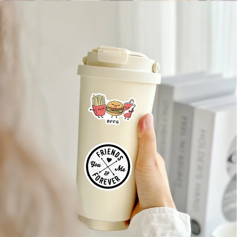 무광택 우정 생동감 넘치는 스티커 50개, 중복 없는 다양한 스타일, 물병, 노트북, 여행가방, 스케이트보드, 기타, 파티 장식에 적합