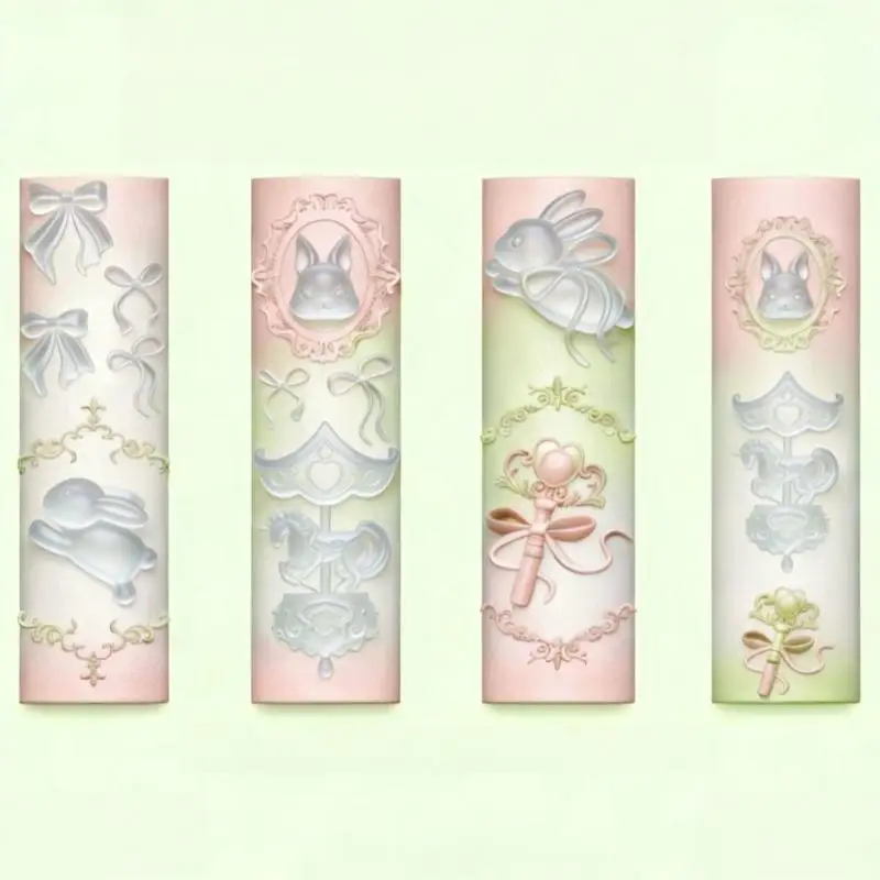 핫세일 3D 투명 실리콘 네일 몰드 네일아트 디자인 릴리프 토끼 천사 패턴 매니큐어 템플릿 도구 액세서리