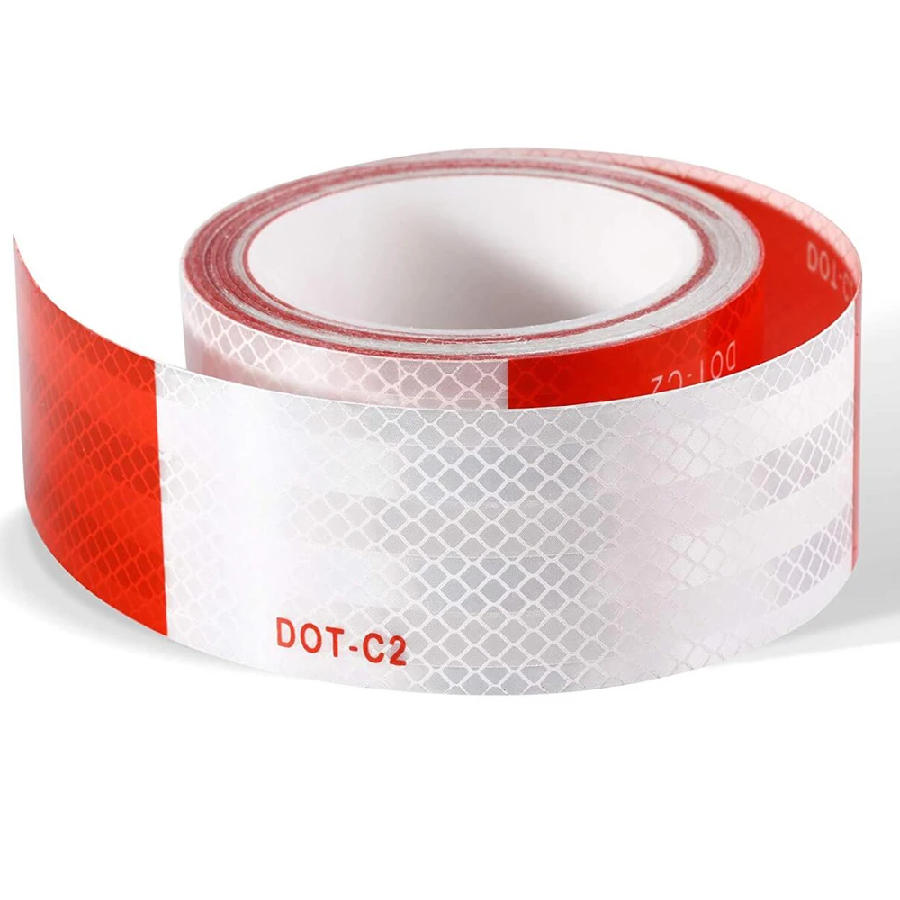 DOT-C2 Conspicuity Reflective Tape Red White High Intensity Reflective  Sticker Red White PET Safety Tape - AliExpress