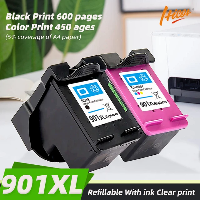 HP 901 901xl用インクカートリッジ,再生品4500 j4500 j4524 j4540 