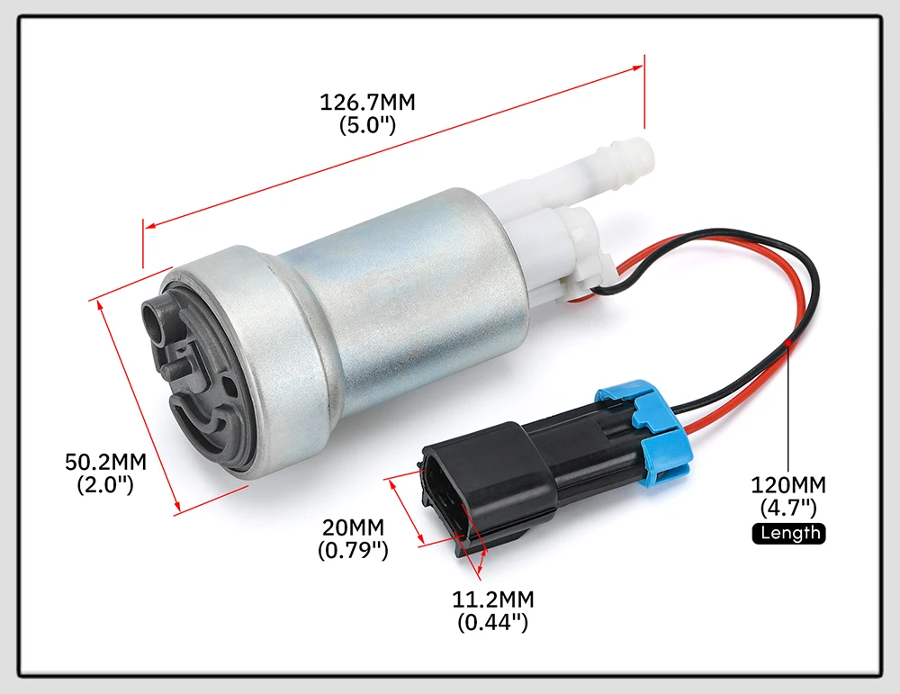 WLR – E85 kompatible Racing Hochleistungs-interne 450LPH-Kraftstoffpumpe für Nissan Skyline Subaru WRX F 90000267 & Installationsset – Detail 37