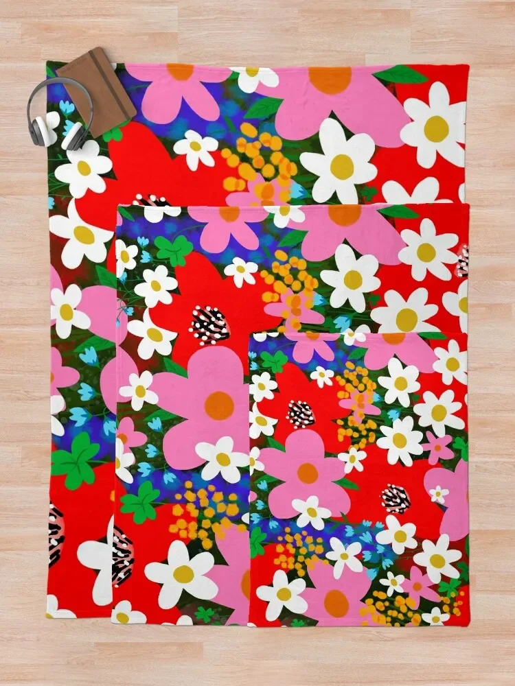 꽃 파워 용 귀여운 푹신한 부드러운 담요, 대형 담요, 럭셔리 디자이너 던지기