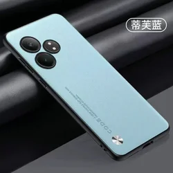 Elegant Leather Shockproof Phone Case with Camera Protection and Matte Silicone Back for Realme GT Neo 6 SE (Sky blue)