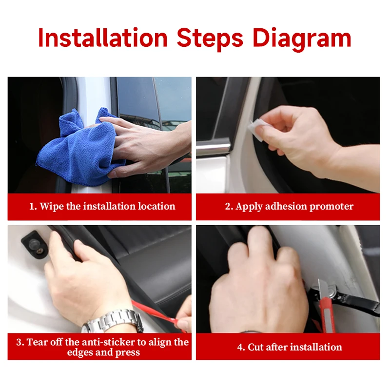 Car Door Seals Double-Layer Auto Weatherstrips Soundproof Waterproof Rubber Car Sealing Strip Universal For Door Trunk Hood
