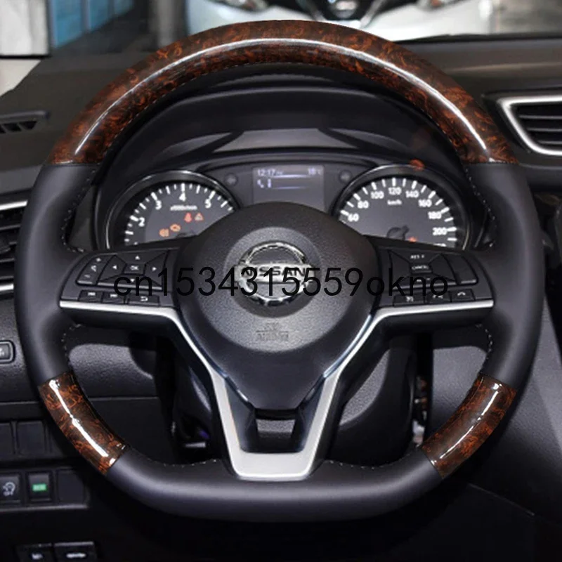 

For Nissan TERRA Teana Hand Stitched Car Steering Wheel Cover Imitation Peach Grain Leather Interior