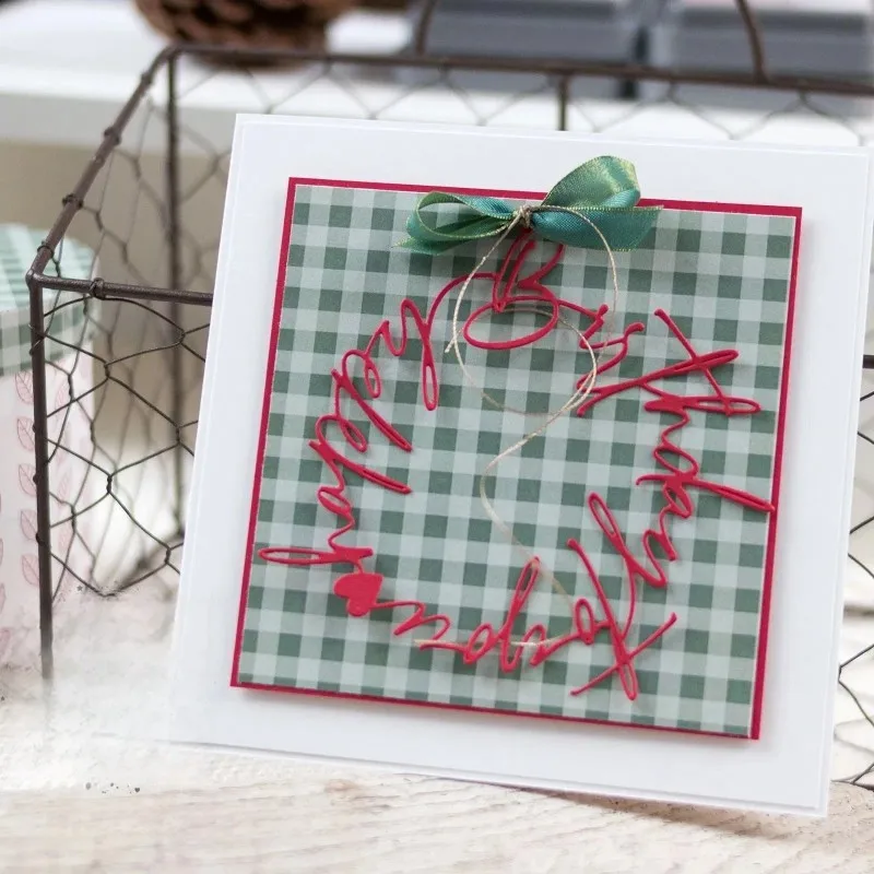 피기 크래프트 금속 커팅 다이 컷팅 몰드 해피 버스데이 레터 링 스크랩북 종이 공예 나이프 몰드 블레이드 펀치 스텐실 다이