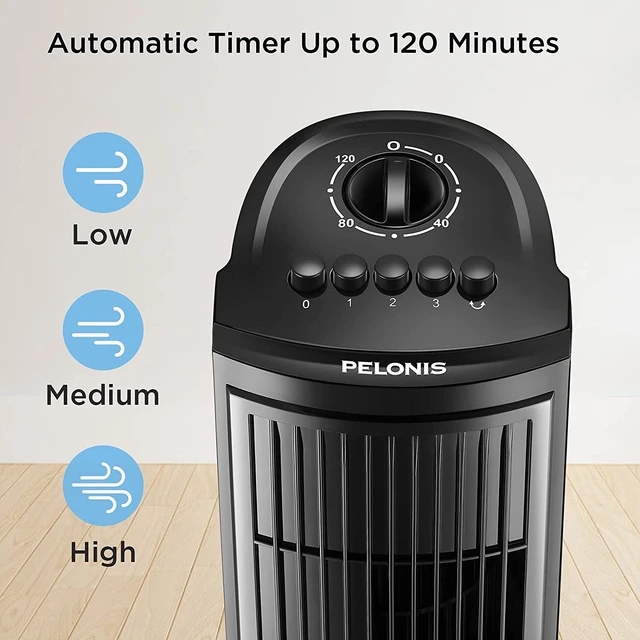 PELONIS 30 Inch Oscillating Tower Fan with 3 Speed Settings and Auto-off  Timer, Standing Fan