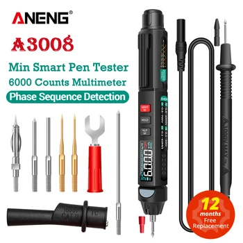 ANENG A3008 Digital Multimeter Auto Intelligent Sensor Pen Tester 6000 Counts NonContact Voltage Meter Multimetre polimetro