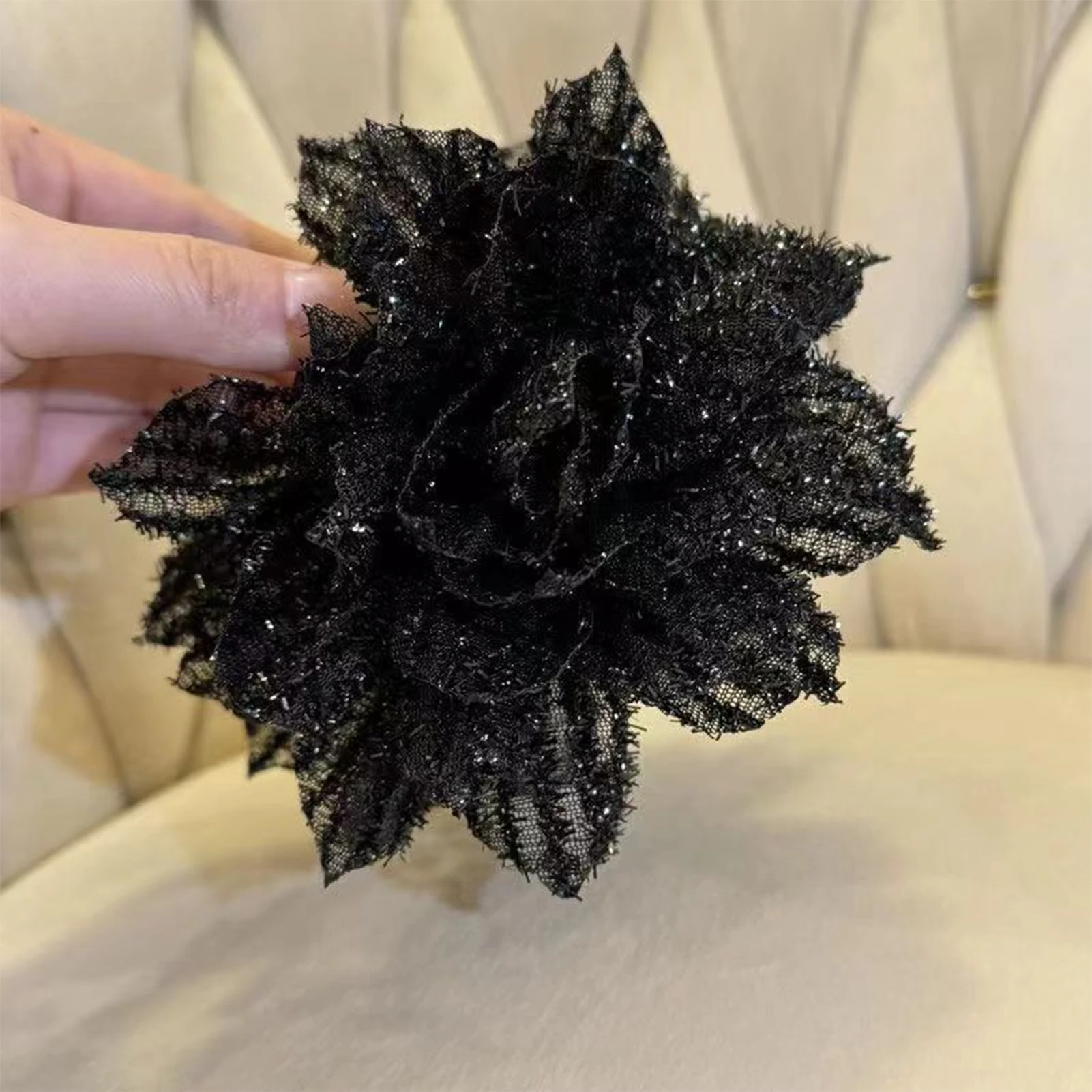 Elegante Haarklammer mit Netzblumen-Design, Starker Halt, Rutschfeste Klammer für Dickes und Dünnes Haar, Pferdeschwanz- und Hochsteckfrisuren-Styling für Frauen und Mädchen, Ideal für Feiertage – Detail 6